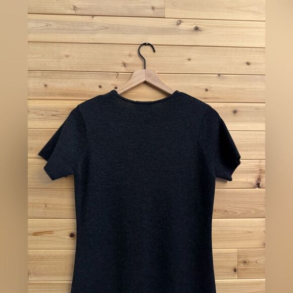 Vintage Talbots Size Medium Petite Charcoal Gray Wool Maxi Dress - Picture 10 of 11